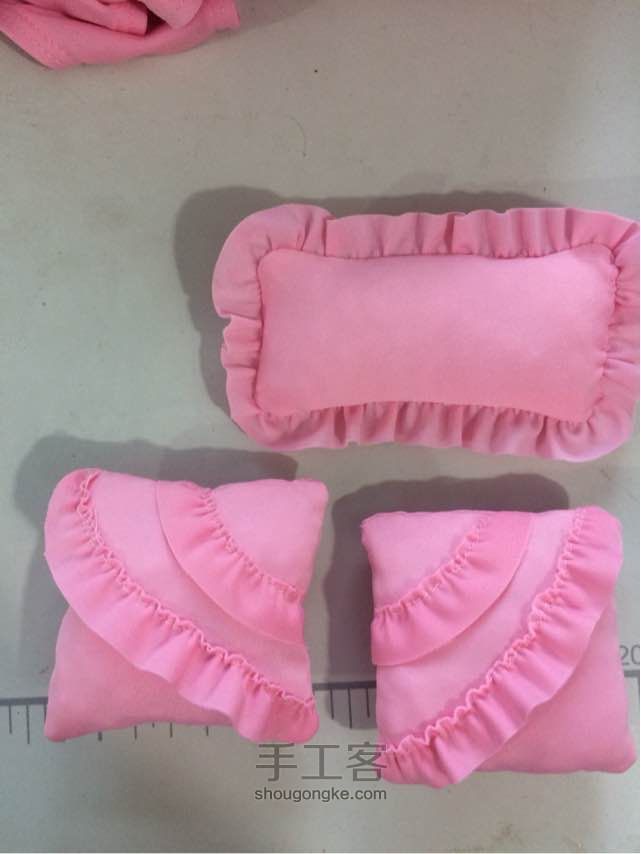 手工娃娃床 抱枕 第11步