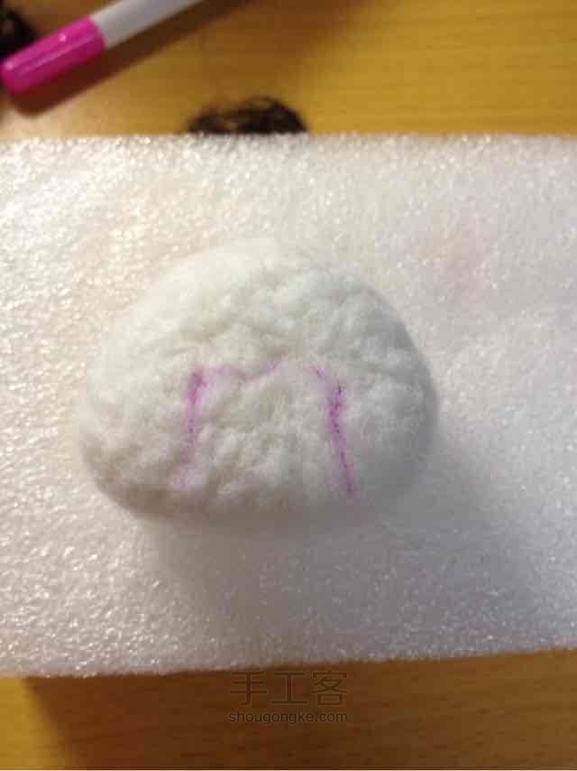 【羊毛毡教程】好吃的饭团君！ 第7步