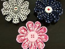 手工布艺制作卷瓣八瓣装饰花布花