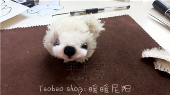 艺术家熊 马海毛泰迪小熊 初级版 可定制 材料包有售 第19步
