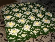 这个毛毯主元素是非洲菊，一朵朵的非洲菊相连就构成了一大片非洲菊，由此漂亮的毛毯也就诞生了。
