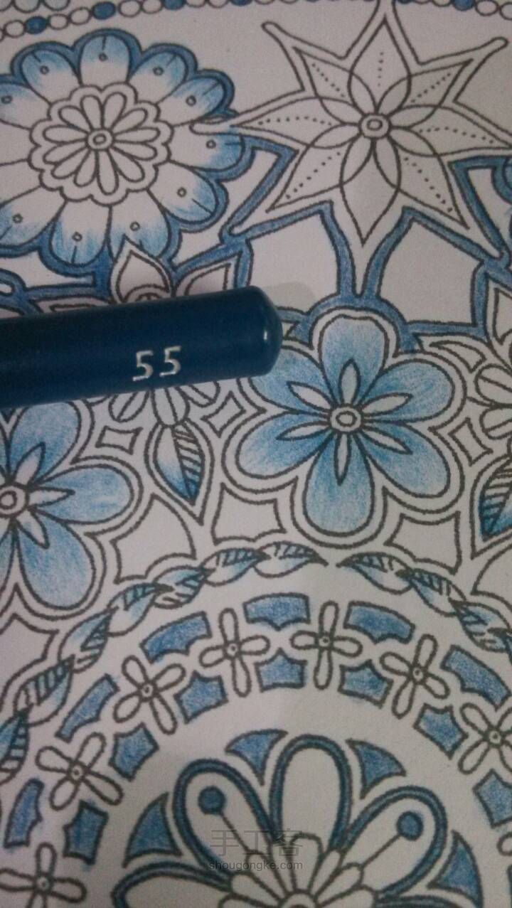 秘密花园青花瓷教程 第5步