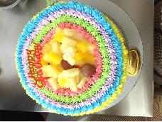 亲手制作彩虹蛋糕，送人的～