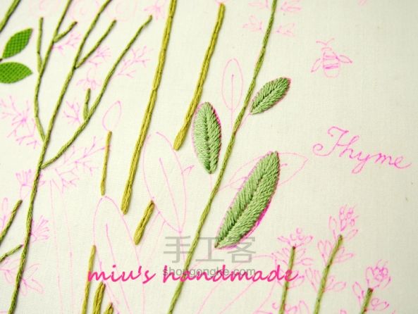 刺绣~玫瑰草本植物花园（材料包成品可购） 第7步
