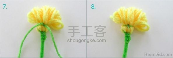 【转载】萌物来袭 毛线制作小花 第4步