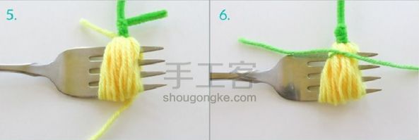 【转载】萌物来袭 毛线制作小花 第3步