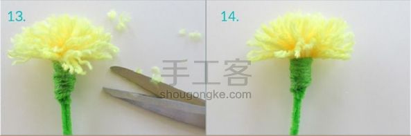 【转载】萌物来袭 毛线制作小花 第6步