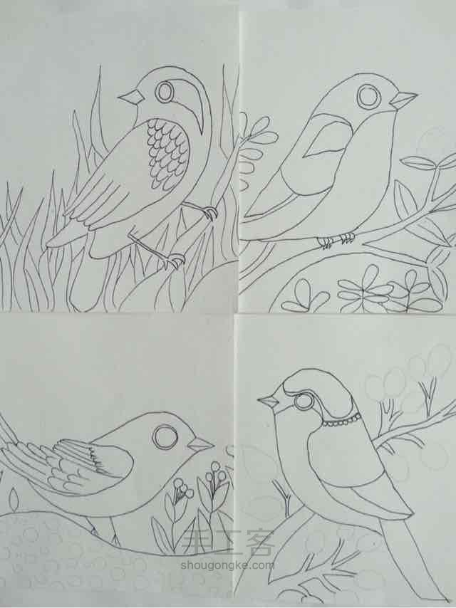 零基础画可爱小鸟，当一次艺术家 第2步