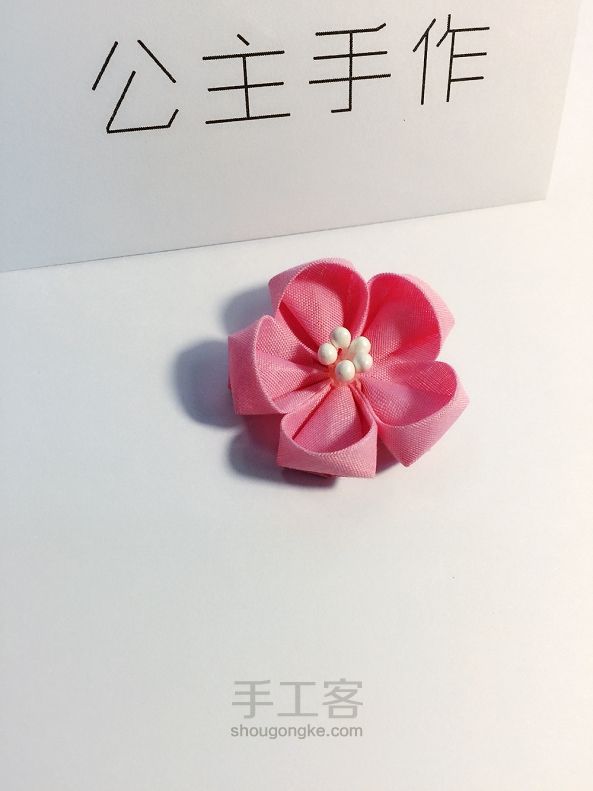 【公主手作】DIY细工樱花和风发饰教程【材料/成品可购】 第29步