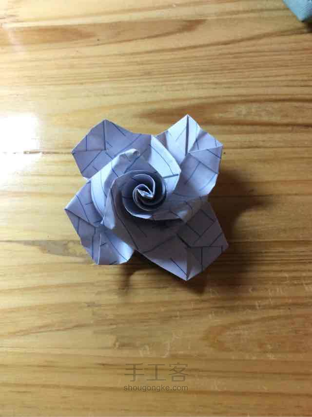 简易玫瑰的折法，特别简单～ 第19步