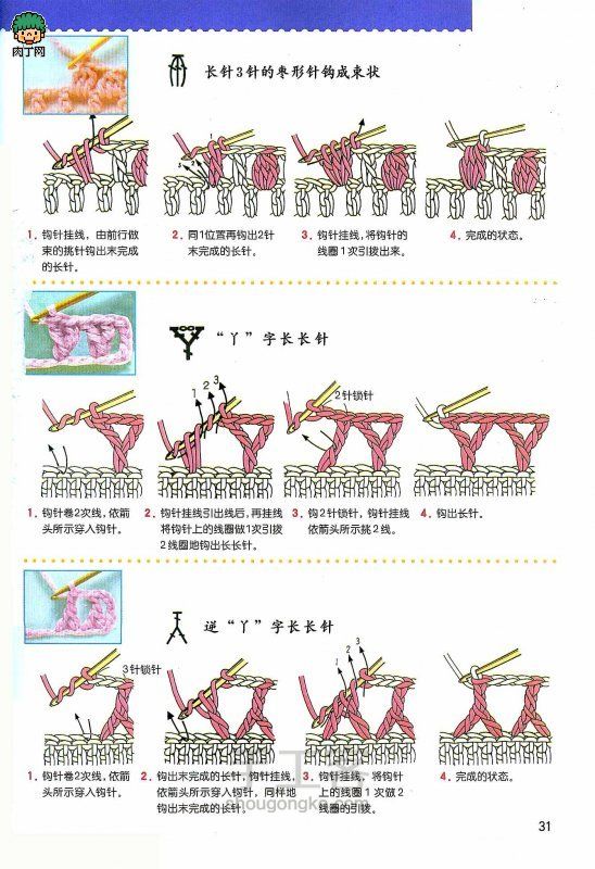 【转载】钩织基础针法和符号 第16步