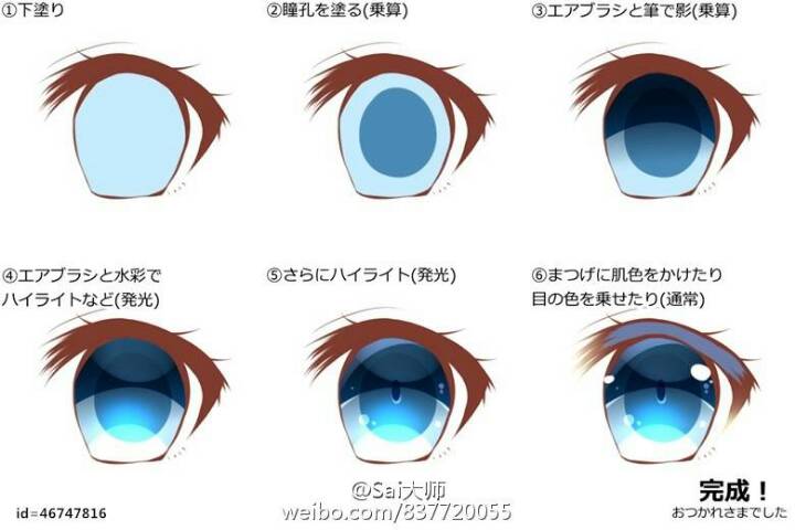 教你画日系眼睛 第3步