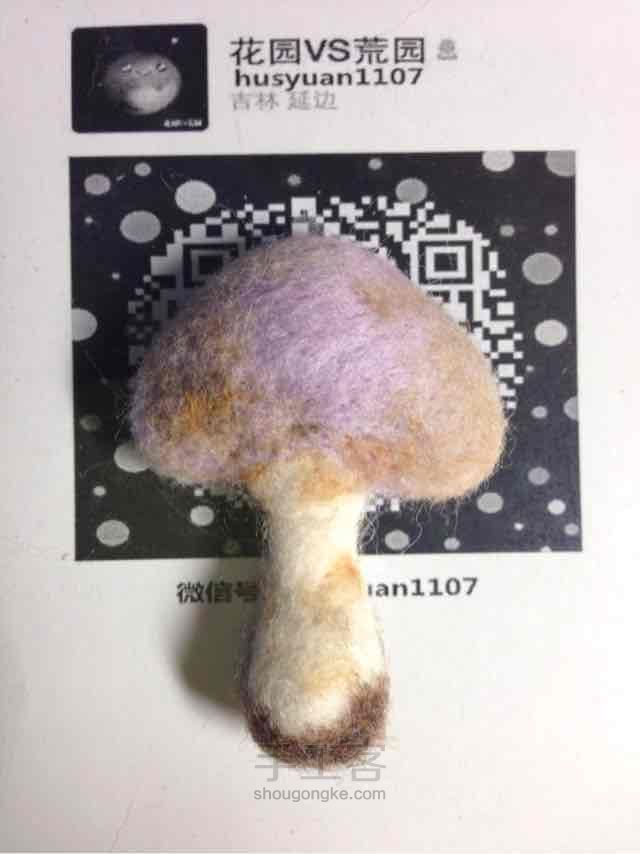 羊毛毡蘑菇胸针教程【成品可购～】 第11步