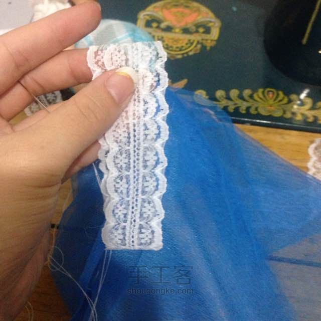 芭比娃娃改造海蓝纱裙教程 第21步