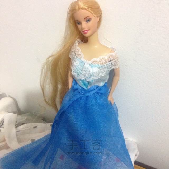 芭比娃娃改造海蓝纱裙教程 第29步