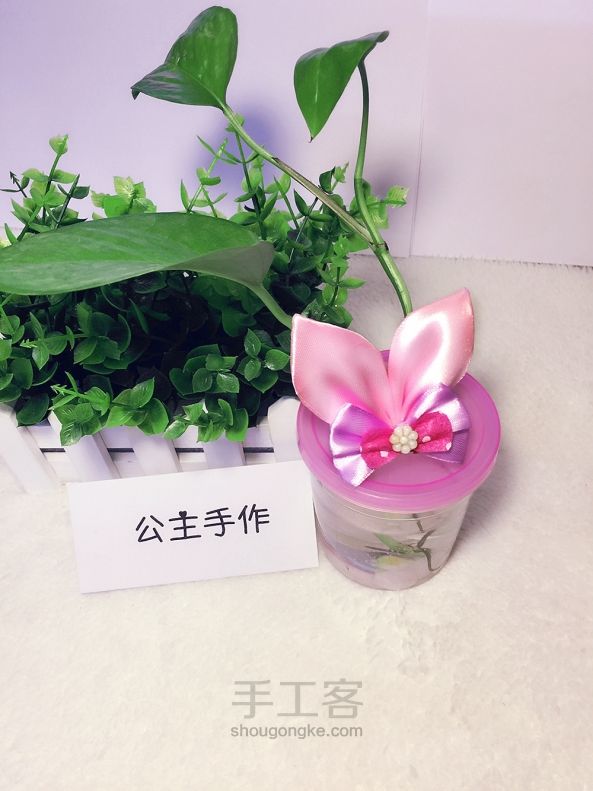 【公主手作】韩版女Baby兔耳朵儿童发夹 第14步