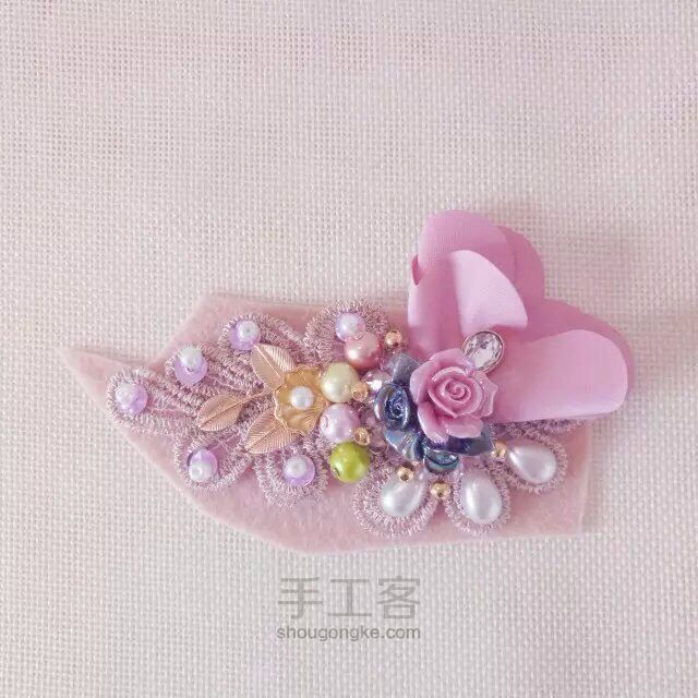 高档华丽陶瓷花金丝片发夹 第25步