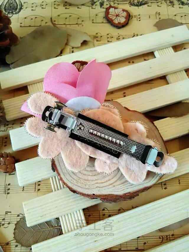 高档华丽陶瓷花金丝片发夹 第29步
