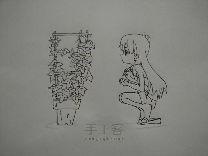 leaves  and  girl 第5步