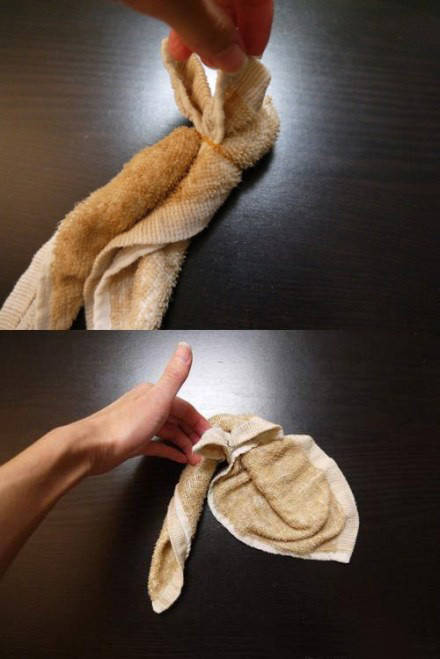 毛巾制作小兔子 第3步