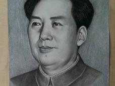 画了一张毛泽东毛爷爷的肖像