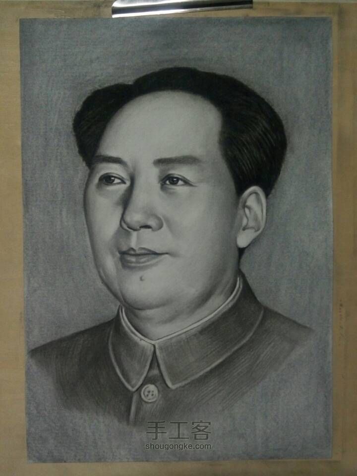 画了一张毛泽东毛爷爷的肖像 第5步