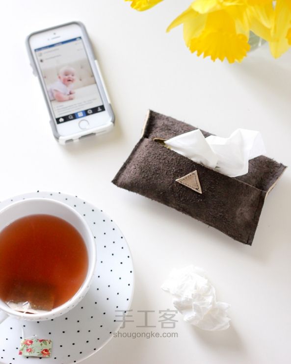 DIY带着皮革去旅行-手工皮革纸巾盒【一叶木出品】 第9步