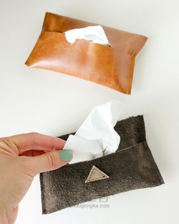 DIY带着皮革去旅行-手工皮革纸巾盒【一叶木出品】 第10步