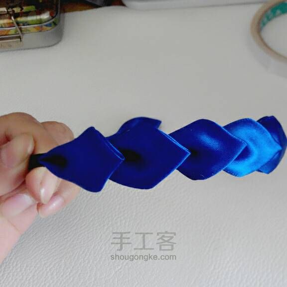 〖成品可售〗 宝蓝发箍 第12步