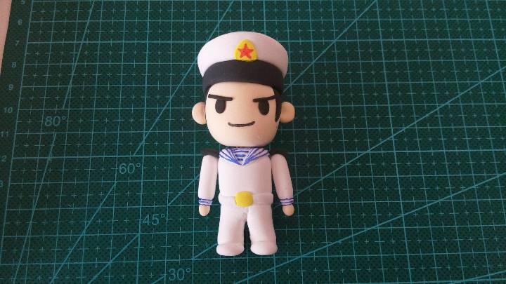 阅兵小小海军战士粘土教程 第12步