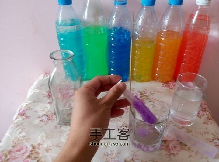 彩虹瓶漂流瓶制作  材料可够 第2步