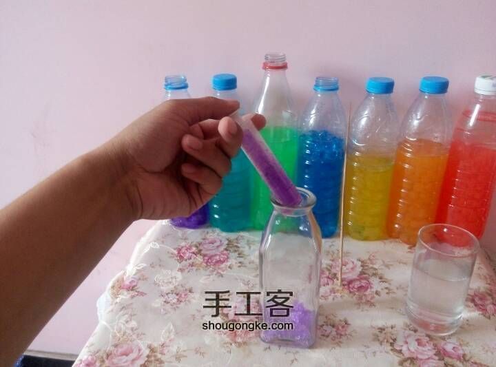 彩虹瓶漂流瓶制作  材料可够 第3步