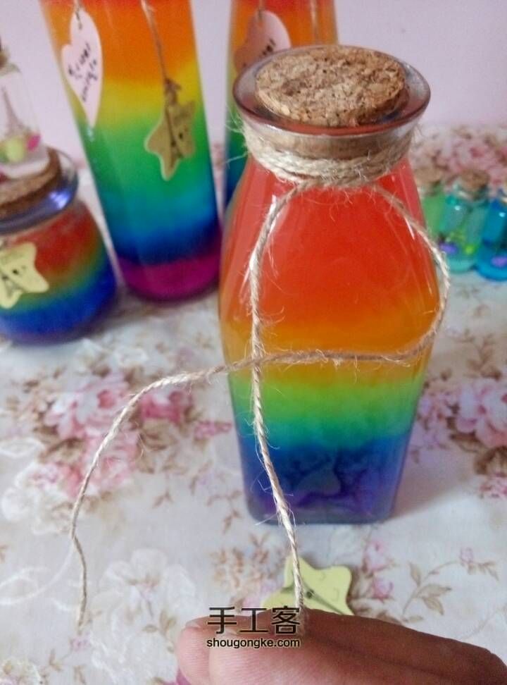 彩虹瓶漂流瓶制作  材料可够 第23步