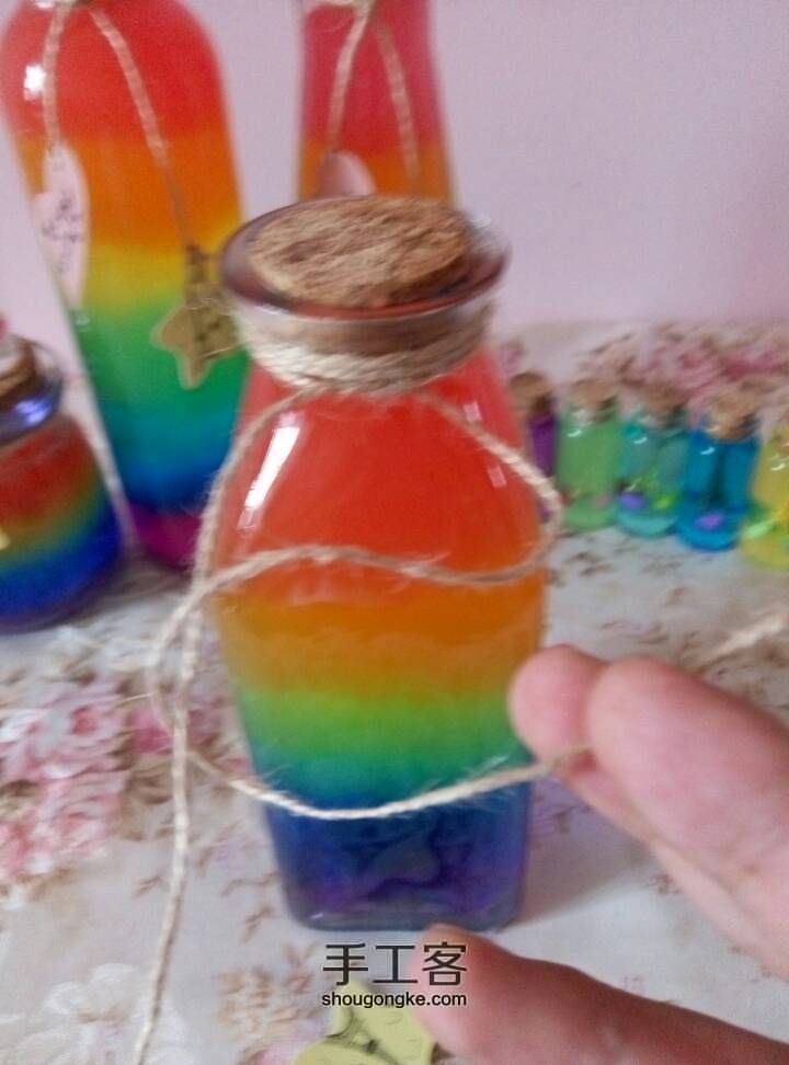 彩虹瓶漂流瓶制作  材料可够 第24步