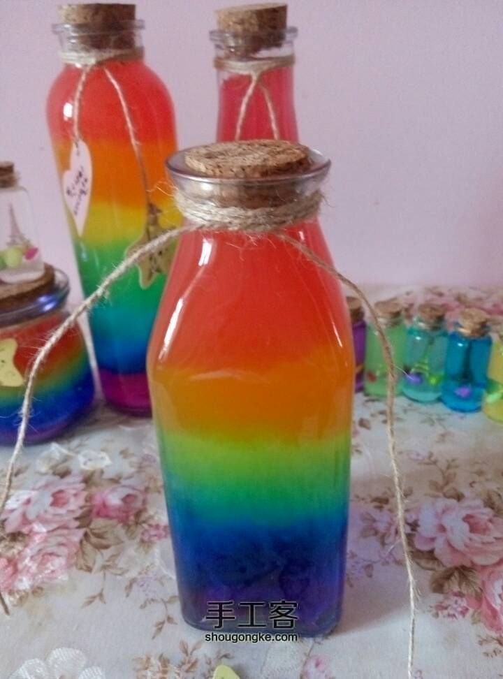 彩虹瓶漂流瓶制作  材料可够 第22步