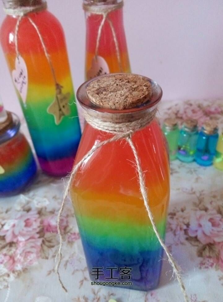 彩虹瓶漂流瓶制作  材料可够 第26步