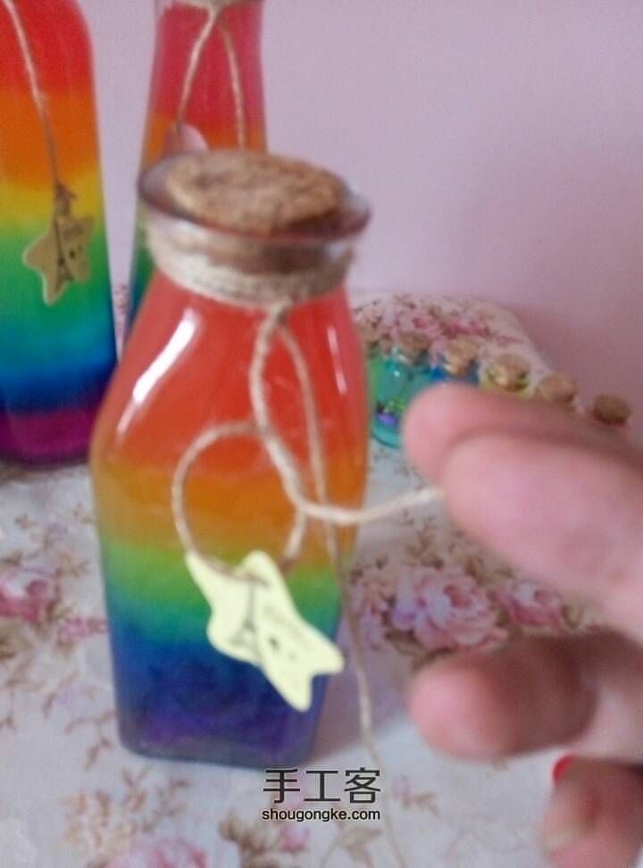 彩虹瓶漂流瓶制作  材料可够 第28步