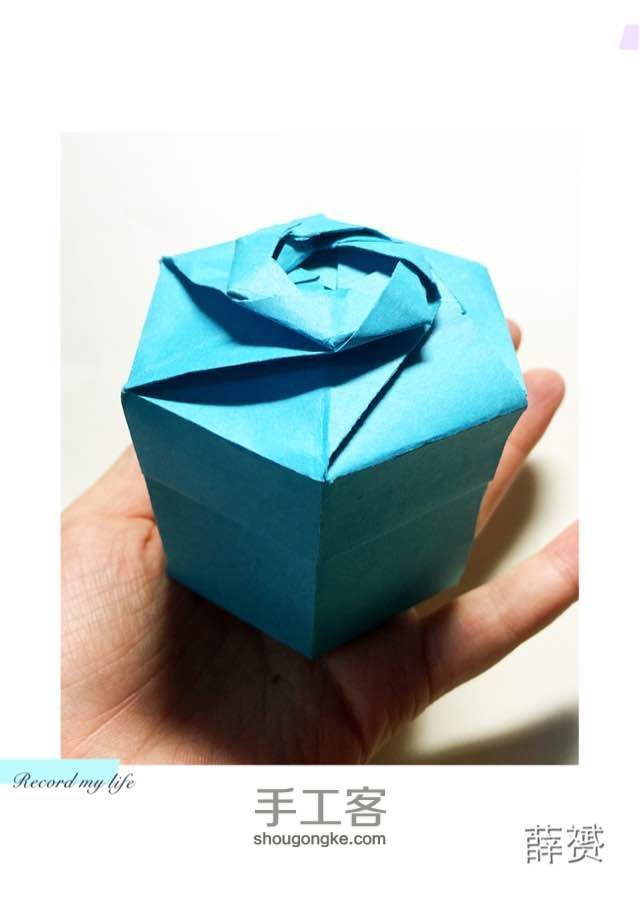 （纸盒系列十六）六角盒折法 第32步