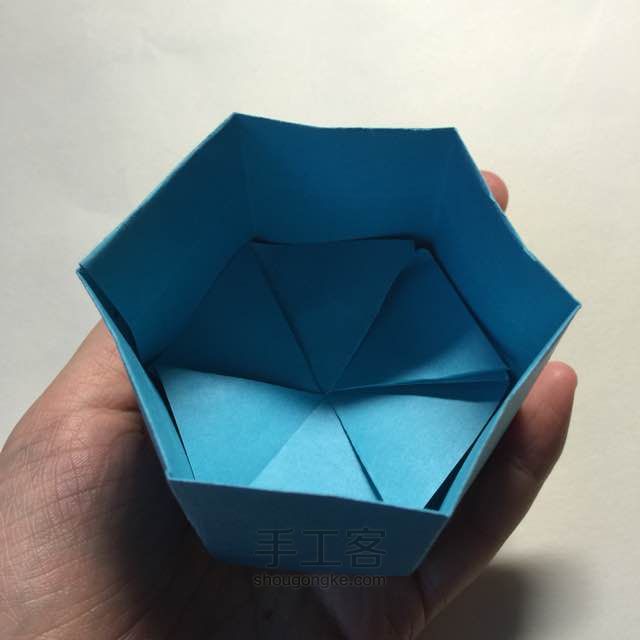 （纸盒系列十六）六角盒折法 第17步