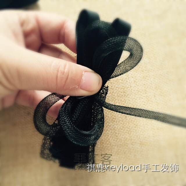 【可售】黑色系珍珠蕾丝元素发饰发夹 第14步
