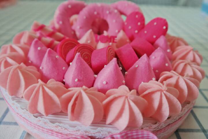 【粉色甜心蛋糕置物盒·不织布系列·宅猫猫】 第52步