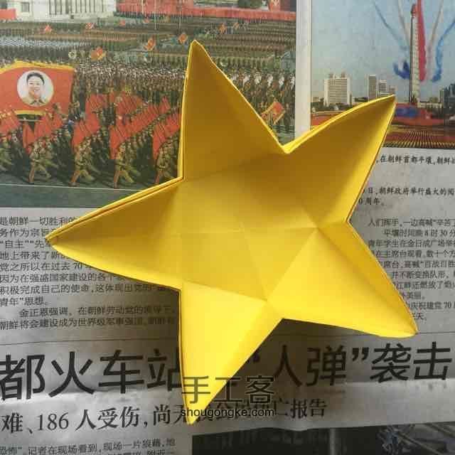 （纸盒系列二十）五角星纸盒折法 第21步