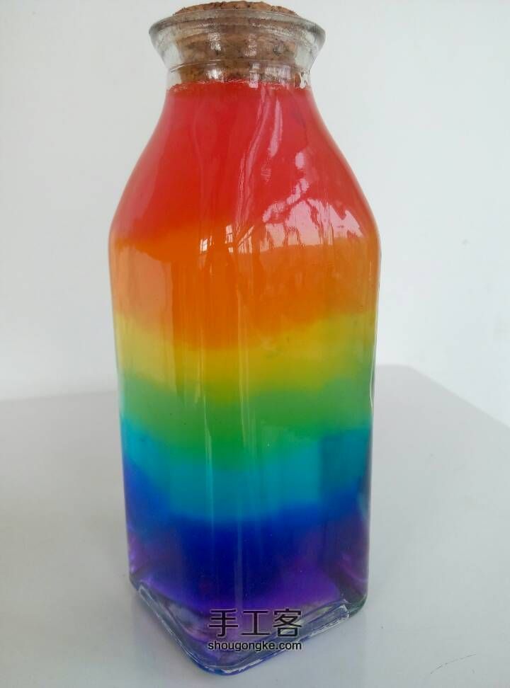 彩虹瓶漂流瓶制作  材料可够 第31步