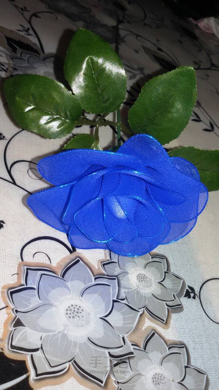 丝网玫瑰，蓝色妖姬 第9步