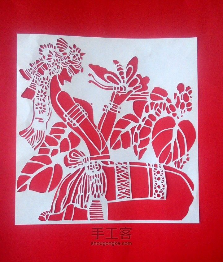 蝶舞--剪纸教程 第1步