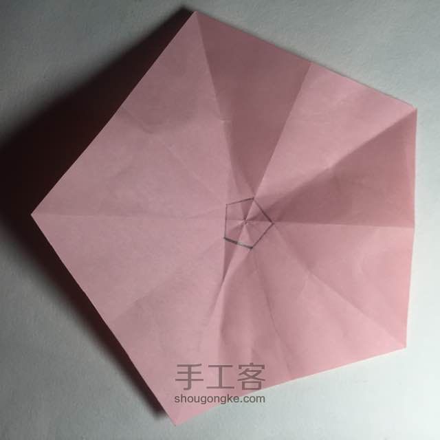 （纸花系列十一）一款纸花的折法 第12步