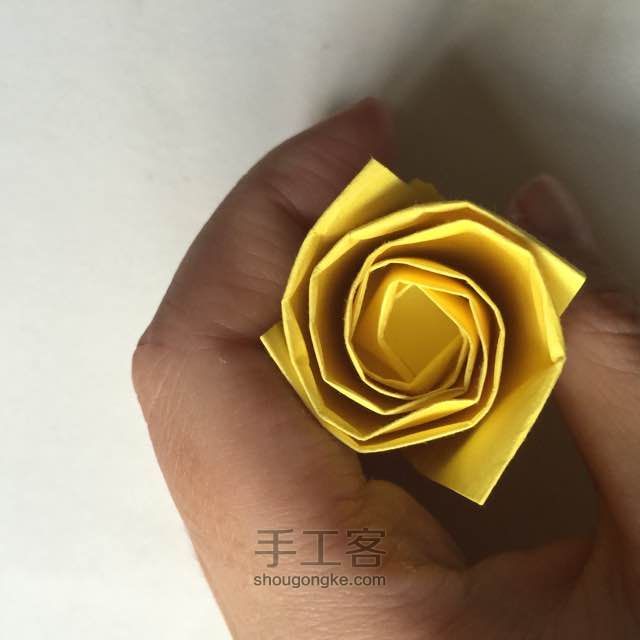 （纸花系列十二）一款玫瑰的折法 第17步