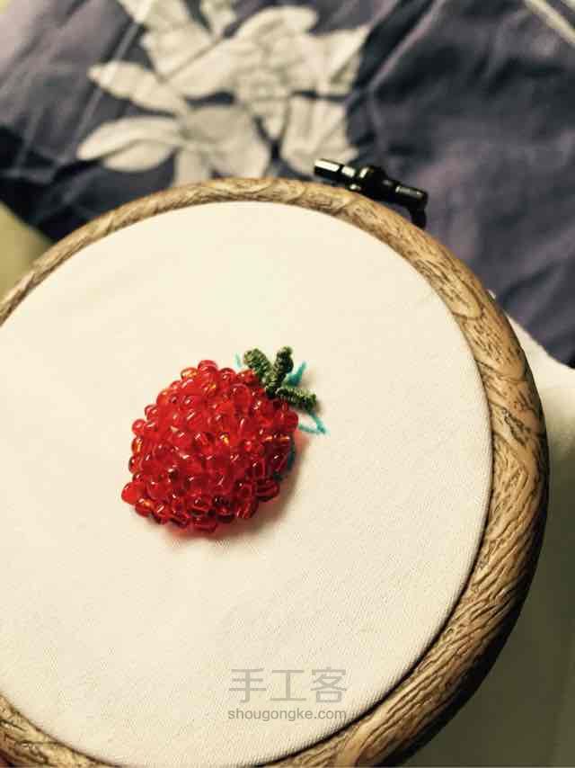 两款鲜嫩多汁の草莓🍓立体刺绣 第12步