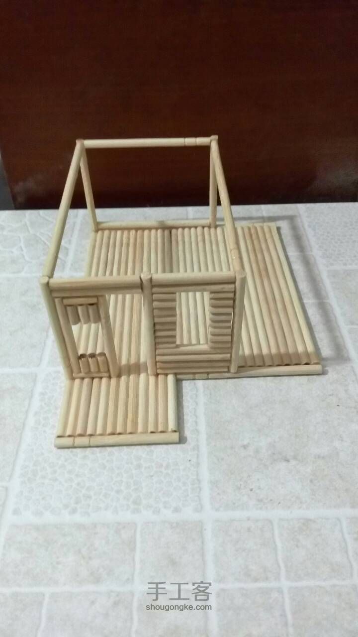 一次性筷子DIY小二楼（可做小夜灯）（材料包，成品均可购） 第4步
