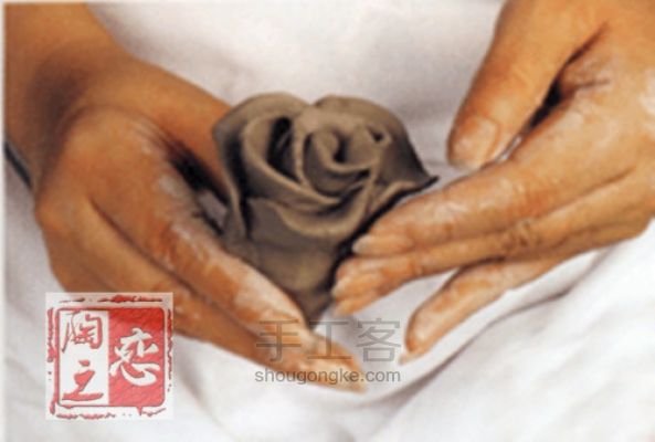 陶之恋--教你做一个陶瓷玫瑰 第7步